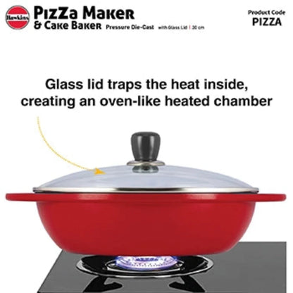 Hawkins Pizza Maker & Cake Baker with Glass Lid