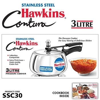 Hawkins Contura Stainless Steel Pressure Cooker | Induction Compatible