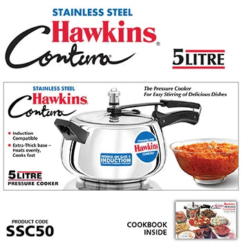 Hawkins Contura Stainless Steel Pressure Cooker | Induction Compatible