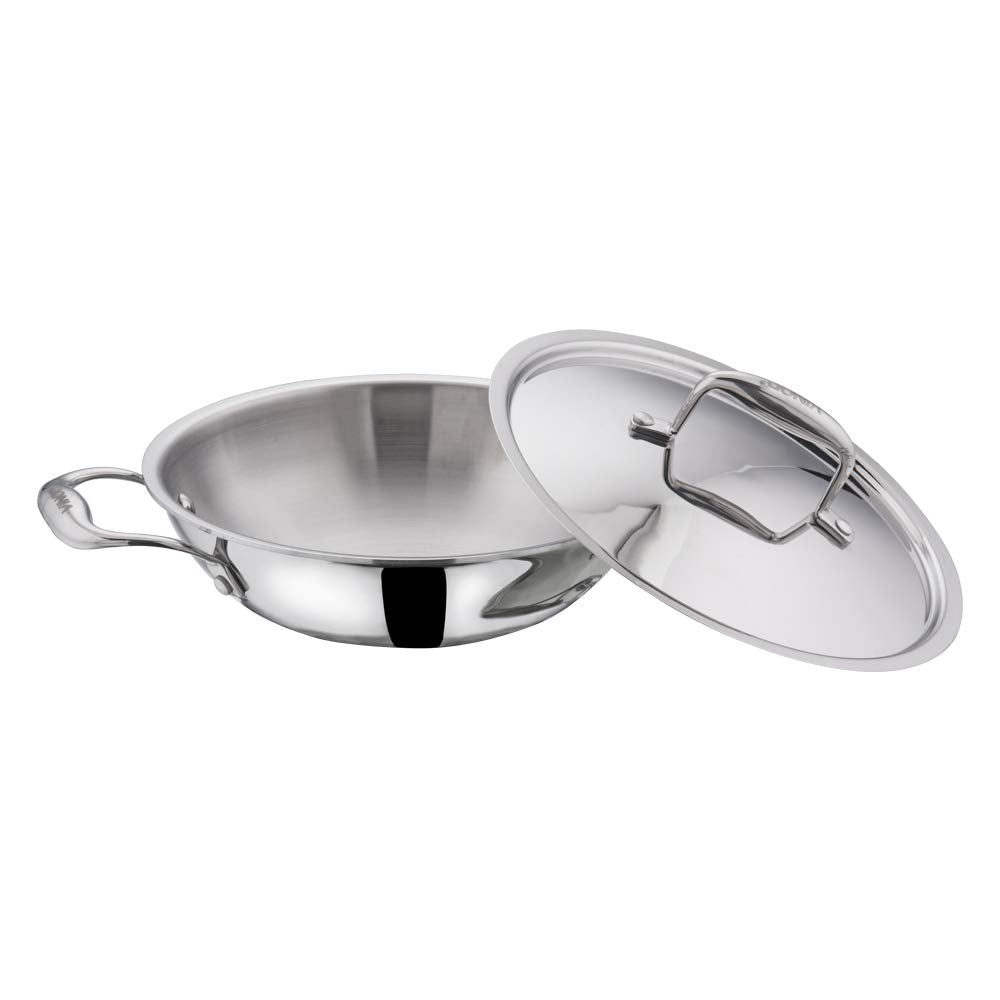 Vinod Stainless Steel Kadai with Lid 4.5 Liters